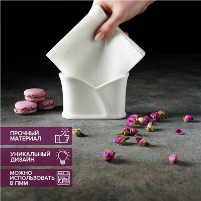 Салфетница Magistro «Бланш», 11.5×5×8 см, фарфор, белая