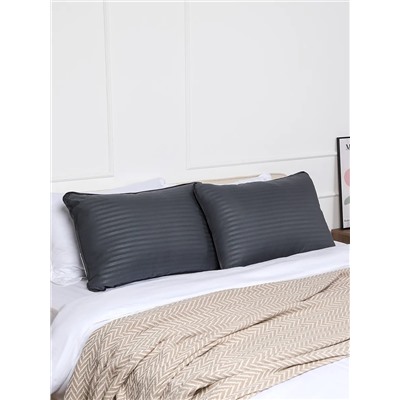 Подушка 50х70 для сна PM, сатин, полиэфирное волокно цвет графит