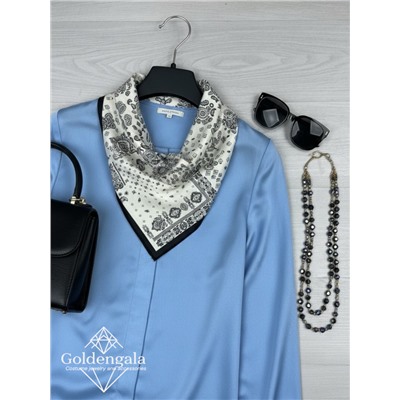 Косынка шелковая с принтом Арт 25183/009