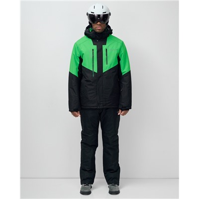 Горнолыжный костюм мужской зимний зеленого цвета 07713Z