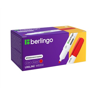 Маркер для белых досок Berlingo "Uniline WB200" красный, пулевидный, 2мм