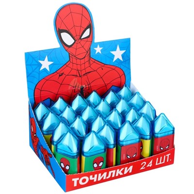 Точилка с ластиком, пластиковая, «Человек-паук»