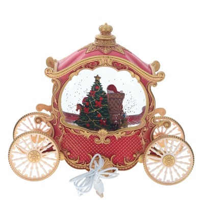 GAEM Изделие декоративное "Дед Мороз в карете" (подсвет, вьюга, 3хААА н/п +USB), L26 W11 H22 см