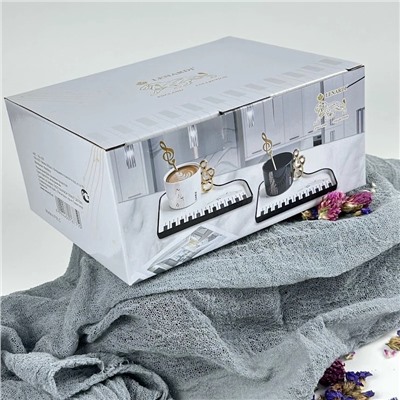 164-037 Чашка 200мл с блюдцем и ложкой в под.уп.(х18)Фарфор