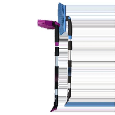 CU-58 Щетка для снега с поворотной головой в 5-ти положениях и скребком с зубьями для дробления льда.