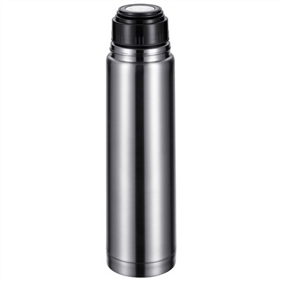 Термос из нержавеющей стали с узкой горловиной "Bullet" 1л, д8см, h32см, пластмассовая винтовая пробка, цветная коробка, "Regent" (Китай)