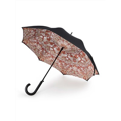 L856-4429 StrawberryThiefIndianRed (Клубничный воришка) Зонт женский трость Morris Co Fulton