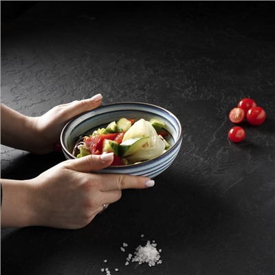 Салатник Magistro Garland, 500 мл, d=16 см, фарфор, голубой