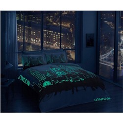 2-сп ЕВРО Постельное Бельё Сатин Glow Saten London Gold TAC