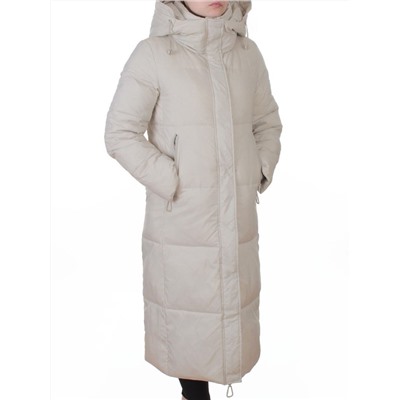 3068 LT. BEIGE Пальто пуховое женское с внутренним жилетом (утиный пух)