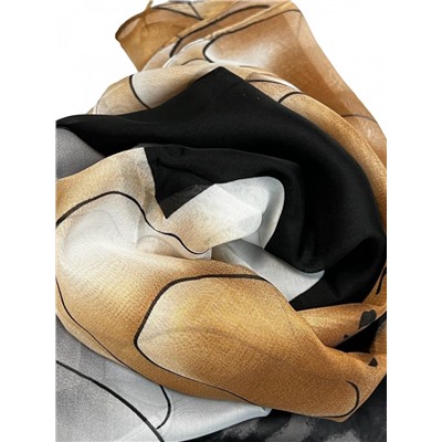 Шарф шифоновый с цветочным рисунком 3D Арт М52/5