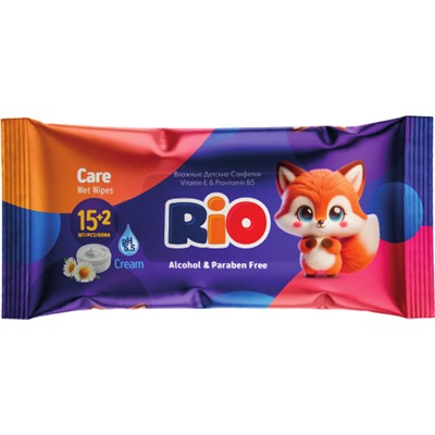 Салфетки детские влажные RIO BABY Care Лисёнок 17 шт