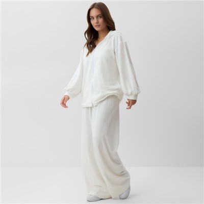 Костюм женский (толстовка и брюки) KAFTAN Plushy р. 44-46, белый