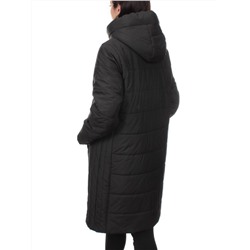 1073 BLACK Пальто зимнее облегченное женское (холлофайбер 150 гр.)