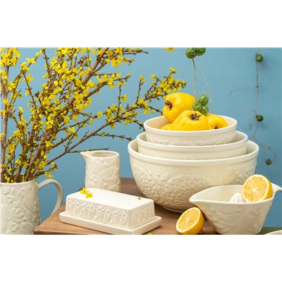 Миска для смешивания Birds of Paradise, 4,2 л, кремовая