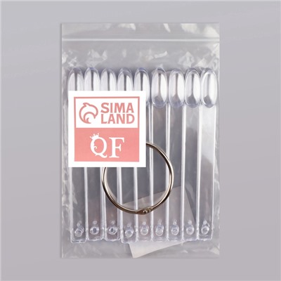 Палитра для лаков на кольце, 50 ногтей, форма овал, прозрачная