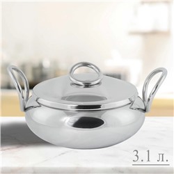 903-004 Кастрюля 3,1л с крышкой 20см MIRROW в под.уп.(х4)Нержавеющая сталь