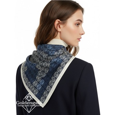 Косынка шелковая с принтом Арт 25183/013