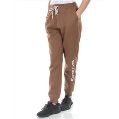M053 BROWN Брюки спортивные утепленные женские (85% хлопок, 10% полиэстер, 5% спандекс)