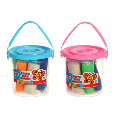 Тесто для лепки 7 цветов, 105 г, 1 формочка, крышка - формочка, МИКС