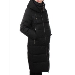 23-636 BLACK Пальто зимнее женское (холлоффайбер 150 гр., искусственная дубленка)