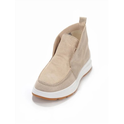 01-5280-10 LT. BEIGE Ботинки демисезонные женские (натуральная замша, байка)