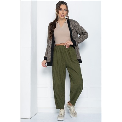Брюки бохо широкие (хаки) Б10844