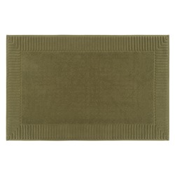 Коврик для ванной с фактурным бортиком оливкового цвета из коллекции Essential, 50х80 см