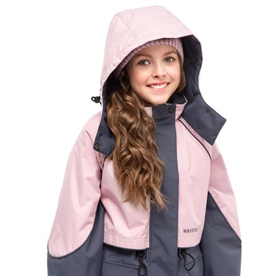 Парка утеплённая для девочки NIKASTYLE 5м3425 Сакура Графит