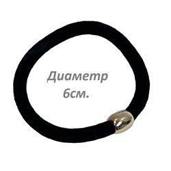 Резинка для волос эластичная (велюровый жгут) цвет черный Арт 63