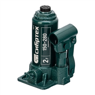 Домкрат гидравлический бутылочный, 2 т, 150-280 мм, в пласт. кейсе Сибртех