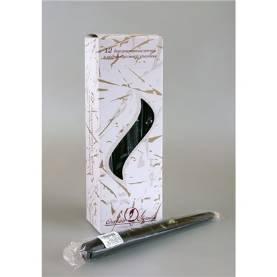 Свеча античная, 2.3×24.5 см, 5 ч, 55 г, чёрная