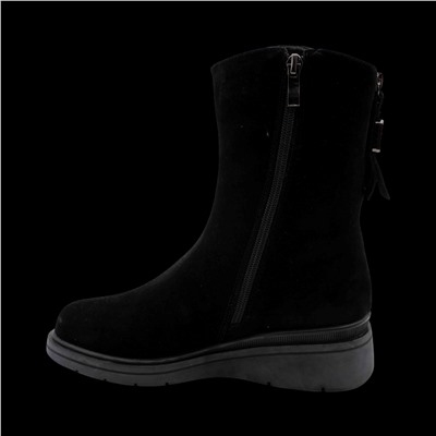 Сапоги из натуральной кожи на меху РМ-059-4 черные