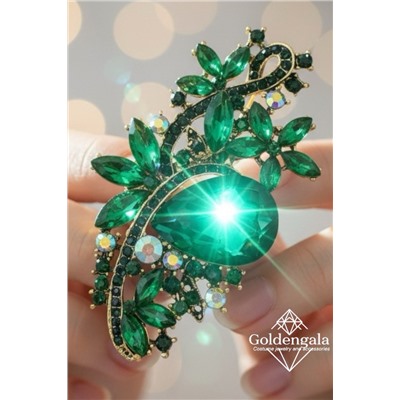Брошь-кулон крупная с кристаллами БР4 модель БРО/16
