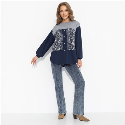 Свитшот комбинированный, Стиль по-взрослому (скай)