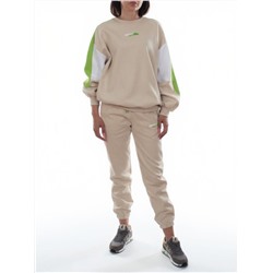 3160/3161 BEIGE/LT. GREEN Костюм спортивный женский (95% хлопок, 5% эластан)