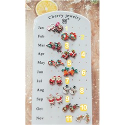 Серьги-гвоздики новогодние