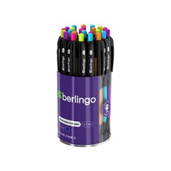 Ручка шариковая автоматическая, Berlingo ColorZone 2, 0.7 мм, синяя, МИКС