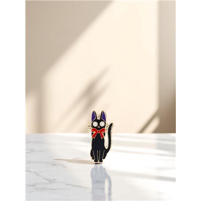 Значок «Кот» интеллигент, цветной в золоте