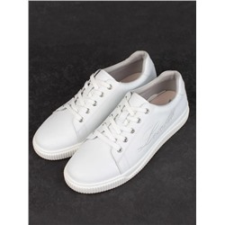 05-PDD165-1 WHITE/GRAY Кроссовки женские (натуральная кожа)