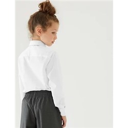 3pk Girls' Longer Length Easy Iron School Shirts (4-18 Yrs)