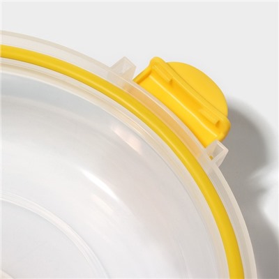 Контейнер для еды Доляна, 500 мл, 19×8 см, круглый, жаропрочное стекло, жёлтый