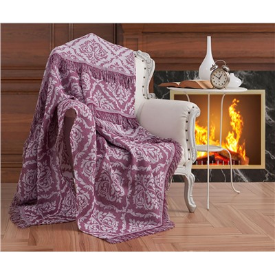 Накидка на Диван 170x220 см. 100% Хлопок Keten Damask Mor