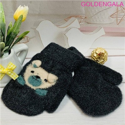 Детские варежки теплые с начесом длина 13 см Арт 1 тип 5