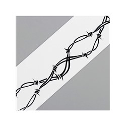 Переводная тату на тело чёрная «Браслет. Колючая проволока. Волны», 20×3 см