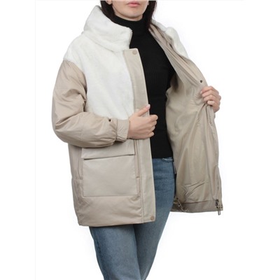 M24-209 BEIGE Куртка демисезонная женская (100 гр. холлофайбер)