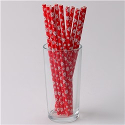 Трубочки для коктейля «Снежинки», набор 12 шт.