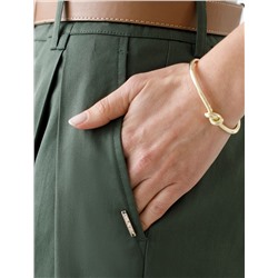 Брюки-палаццо из хлопка с защипами