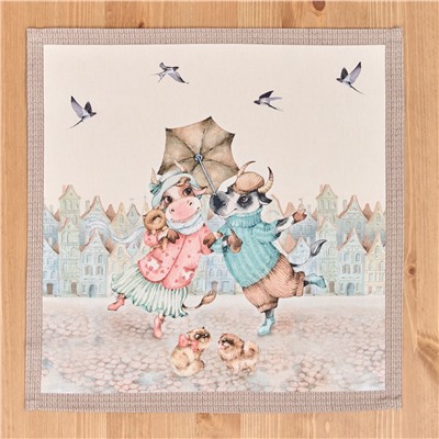 КОМПЛЕКТ САЛФЕТОК 2ШТ  "ПРОМЕНАД"40Х40 СМ ,БЕЖЕВЫЙ, 100% ХЛОПОК,ТВИЛ