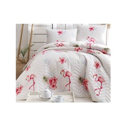 1 сп. Стеганое Покрывало Двустороннее 160x220 см. с Наволочкой 50x70 см. Flamenco Krem